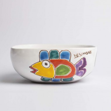 Insalatiera pesce Folk CTQ22AFC ceramiche de simone Insalatiera pesce Folk CTQ22AFC ceramiche de simone